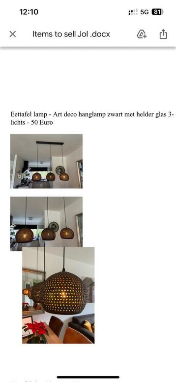 Eettafel lamp beschikbaar voor biedingen