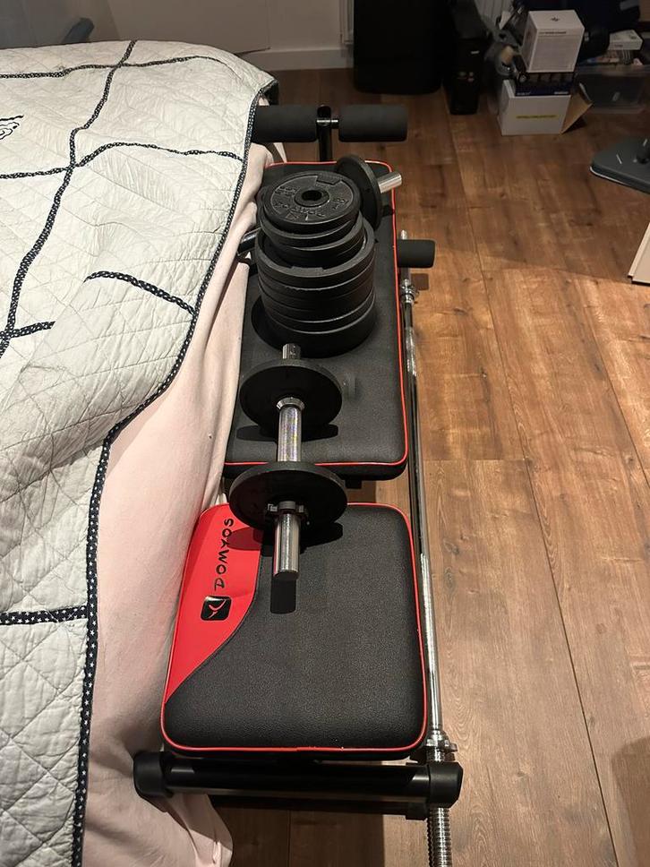 Sport set - amper gebruikt, Sport en Fitness, Fitnessapparatuur, Zo goed als nieuw, Krachtstation, Armen, Metaal, Ophalen