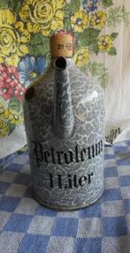 oude emaille petroleumkan/ oliekan grijsgewolkt email, Antiek en Kunst, Ophalen of Verzenden