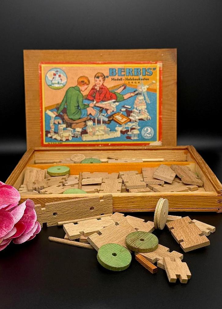 Berbis HolzBaukasten houten bouw speelgoed set 2 - SL1?, Antiek en Kunst, Antiek | Speelgoed, Verzenden