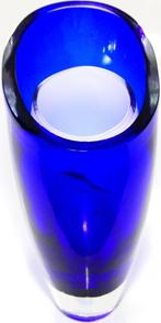 Finse Modernistische Blauw Kristallen Vaas Mirjami Rissanen, Verzenden