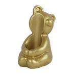 Bearhug kandelaar - 6x5x8 cm - goud, Ophalen of Verzenden, Nieuw, Metaal, Minder dan 25 cm