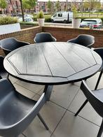 Ronde houten tuintafel 6 tot 8 personen, Rond, Gebruikt, Ophalen of Verzenden, Hout