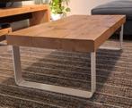 Salontafel houten balken met stalen frame, 100 tot 150 cm, 50 tot 100 cm, Zo goed als nieuw, Metaal