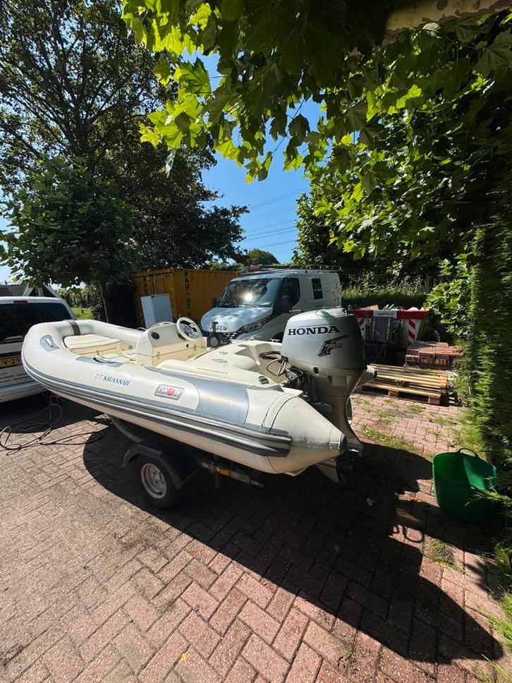 Rib avon 400 50pk hona 4 takt, Watersport en Boten, Rubberboten, Zo goed als nieuw, Overige merken, Overige materialen, Minder dan 70 pk