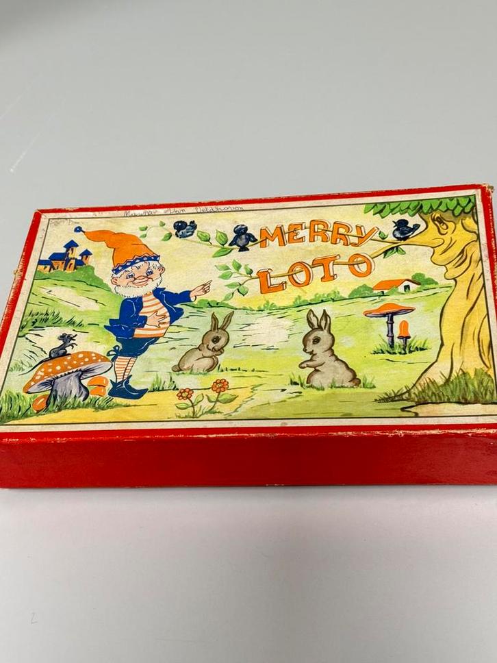 1950 antiek Vintage Bingospel, Merry Loto zeldzaam bingo, Antiek en Kunst, Antiek | Speelgoed, Ophalen of Verzenden