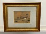 Marius de Jongere (1912-1977) Aquarel - Boerderij aan water, Antiek en Kunst, Kunst | Schilderijen | Klassiek, Ophalen of Verzenden