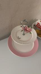 Etage schaal met rozen en vlinder Janneke Brinkman, Huis en Inrichting, Keuken | Servies, Ophalen of Verzenden, Overige stijlen