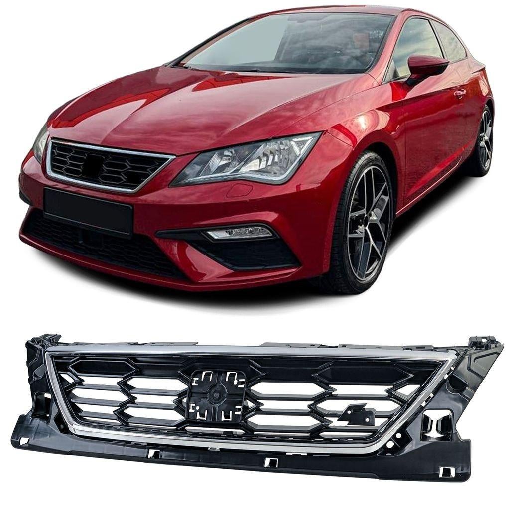 Sport Grill Voor Seat Leon FR 5F Honingraat Chrome Glans Zwa, Ophalen of Verzenden, Automotive Parts, A.parts@hotmail.nl, Trasmolenlaan 12 3447 GZ Woerden