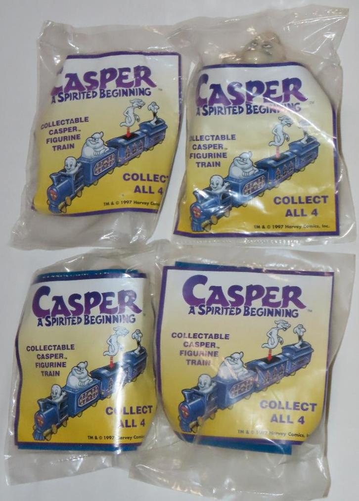 4 Vintage KFC Casper het spookje figuurtjes 1997, Verzamelen, Poppetjes en Figuurtjes, Nieuw, Ophalen of Verzenden