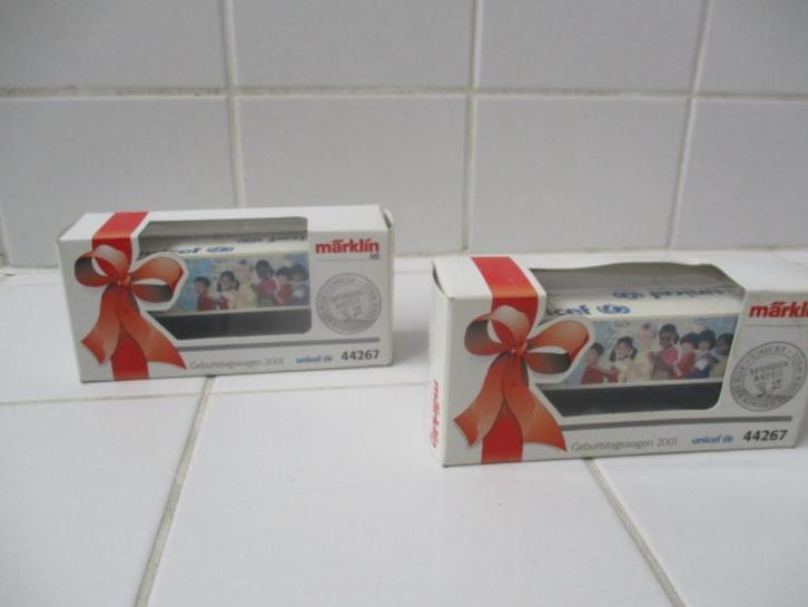2x nieuwe in de doosjes Marklin geburtstagswagen 44267, Hobby en Vrije tijd, Modeltreinen | H0, Nieuw, Wagon, Wisselstroom, Märklin