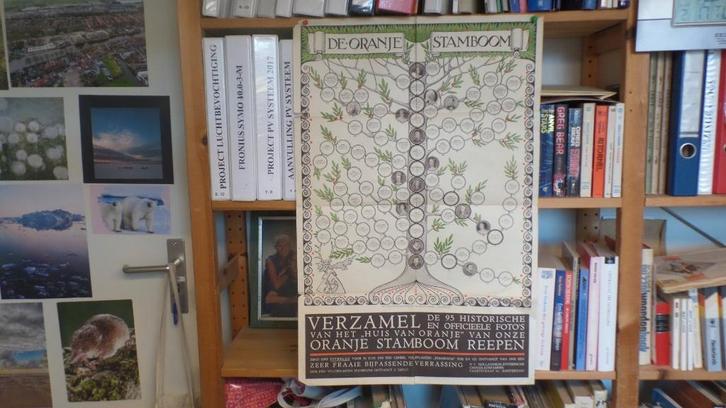 Actieposter Oranje stamboom, Chokoladefabbriek, 1937-(#8807), Verzamelen, Merken en Reclamevoorwerpen, Zo goed als nieuw, Overige typen