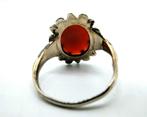 Zilveren ring met carneool, 17,5 mm, gratis verzending!, Gebruikt, Info@zilverwebsite.nl, Verzenden, 17 tot 18