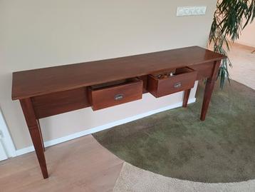 Houten Side Table met 2 Lades - 180cm beschikbaar voor biedingen