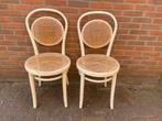 Twee Witte Thonet Stijl Stoelen met Rotan, Ophalen, Gebruikt, Twee, Wit