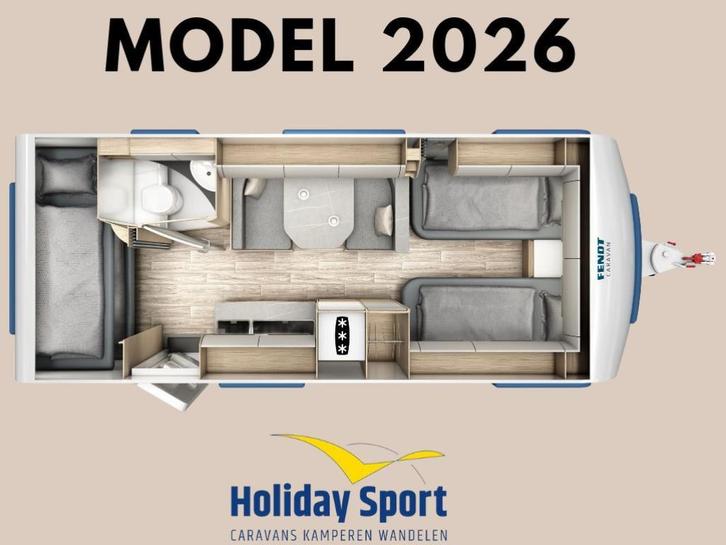 Fendt Bianco Activ 550 KMG modeljaar 2026, Caravans en Kamperen, Caravans, Bedrijf, tot en met 5, 1250 - 1500 kg, Treinzit, Fendt