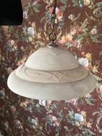 Vintage hanglamp met glazen kap antiek melkglas, Huis en Inrichting, Lampen | Hanglampen, Ophalen of Verzenden, Gebruikt, Glas