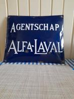 KLEIN,  ANTIEK  EMAILLE BORD,  AGENTSCHAP  ALFA LAVAL, Ophalen, Gebruikt, Reclamebord