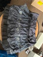 Grijze tule rok met bloemen - Maat M, Kleding | Dames, Maat 38/40 (M), Ophalen of Verzenden, Zo goed als nieuw, Knielengte