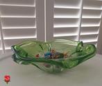 Vintage groen Murano schaaltje 25 cm lang, Antiek en Kunst, Antiek | Glas en Kristal, Ophalen of Verzenden