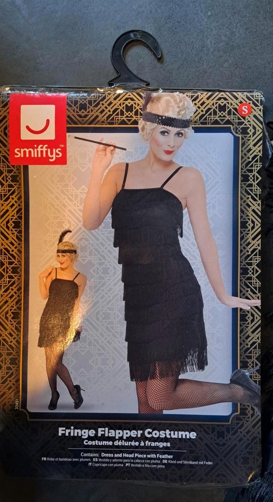 Zwarte Fringe flapper jurkje - Charleston - nieuw - Maat S, Kleding | Dames, Carnavalskleding en Feestkleding, Nieuw, Kleding