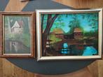 2 schilderijen van de watermolen in Haaksbergen, Antiek en Kunst, Kunst | Schilderijen | Klassiek, Ophalen of Verzenden