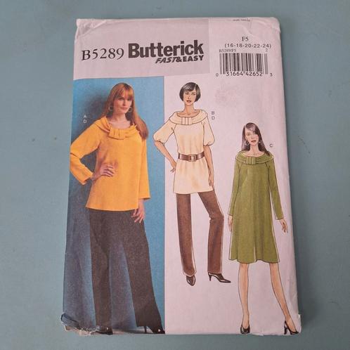 Naaipatroon voor tuniek / jurk Butterick B5289, Hobby en Vrije tijd, Kledingpatronen, Zo goed als nieuw, Trui, Vrouw, Overige merken