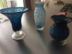 Set van 3 blauwe vazen, Ophalen of Verzenden