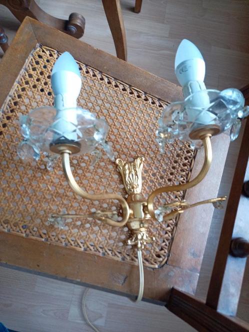 Bohemian Sissi kristallen vintage wandlamp jaren 50-60., Huis en Inrichting, Lampen | Wandlampen, Gebruikt, Glas, Metaal, Overige materialen