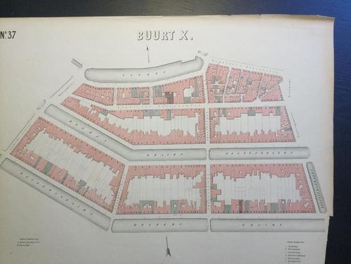 AMSTERDAM Centrum, Keizers-, Singel- Heerengracht e.o., 1876, Antiek en Kunst, Kunst | Etsen en Gravures, Verzenden