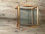 Salontafel beuken/glas Scandinavisch, Huis en Inrichting, Tafels | Salontafels, Ophalen, Gebruikt, 50 tot 100 cm, Vierkant