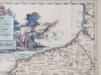 Mooie antieke ingelijste landkaart van Normandië 48,3 cm., Antiek en Kunst, Ophalen of Verzenden
