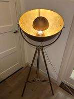 Industriële Vloerlamp Koper/Hout, Huis en Inrichting, Lampen | Vloerlampen, Ophalen of Verzenden, Nieuw, Hout, 150 tot 200 cm