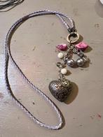 Vintage bedels ketting bedelketting halfedelsteen verzilverd, Sieraden, Tassen en Uiterlijk, Kettingen, Ophalen of Verzenden, Zo goed als nieuw