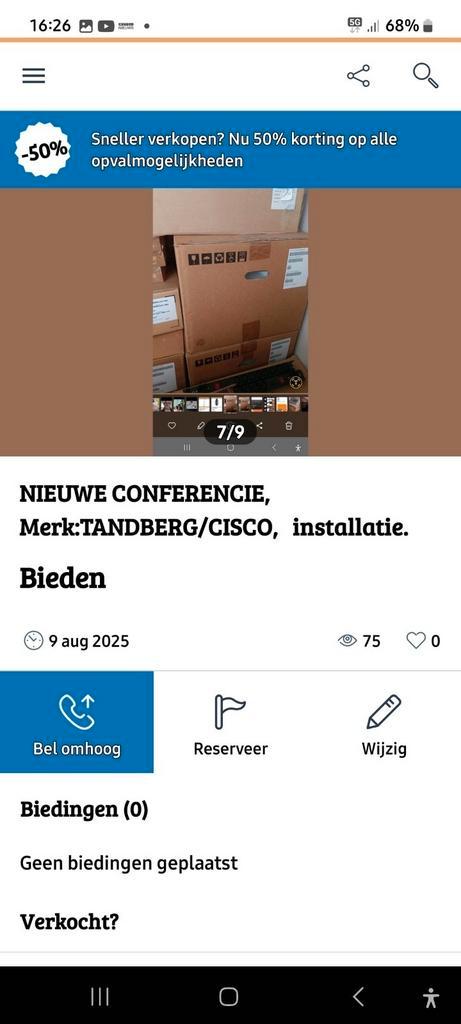 Nieuwe CONFERENCIE INSTALLATIE, met Merken:  Tandberg/ CISCO, Tickets en Kaartjes, Kortingen en Cadeaubonnen, Eén persoon, Cadeaubon