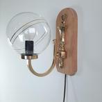 Jaren 80 wandlamp met glazen bol, Zie omschrijving, Gebruikt, Verzenden, Glas