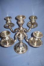 Schitterende puntgave antieke 5 lichts zilveren kandelaar, Antiek en Kunst, Ophalen of Verzenden, Zilver