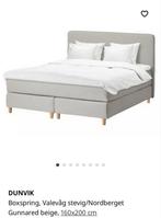 Dunvik ikea boxspring 160x200, Ophalen, Tweepersoons, Zo goed als nieuw, 200 cm