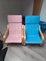 Roze en blauwe Poang stoeltjes (Ikea), Ophalen, Minder dan 75 cm, 50 tot 75 cm