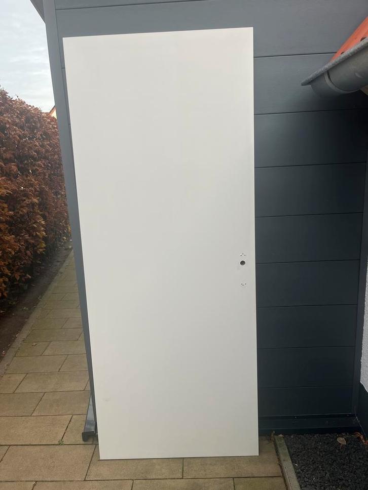 Witte binnendeur, Doe-het-zelf en Verbouw, Deuren en Horren, Gebruikt, Binnendeur, 200 tot 215 cm, 80 tot 100 cm, Hout, Ophalen