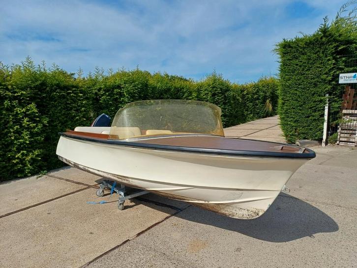 Leuke retro Skibplast 13 Sportsman 1963 met Mercury 6 pk, Watersport en Boten, Speedboten, Gebruikt, 3 tot 6 meter, Benzine, Minder dan 70 pk