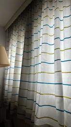 Geplooide gordijnen wit groen blauw, Ophalen, Gebruikt, Wit, 200 cm of meer
