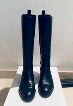 Zwarte, hoge, leren laarzen, mt 40, Hugo Boss., Zwart, Ophalen of Verzenden, Zo goed als nieuw, Hoge laarzen