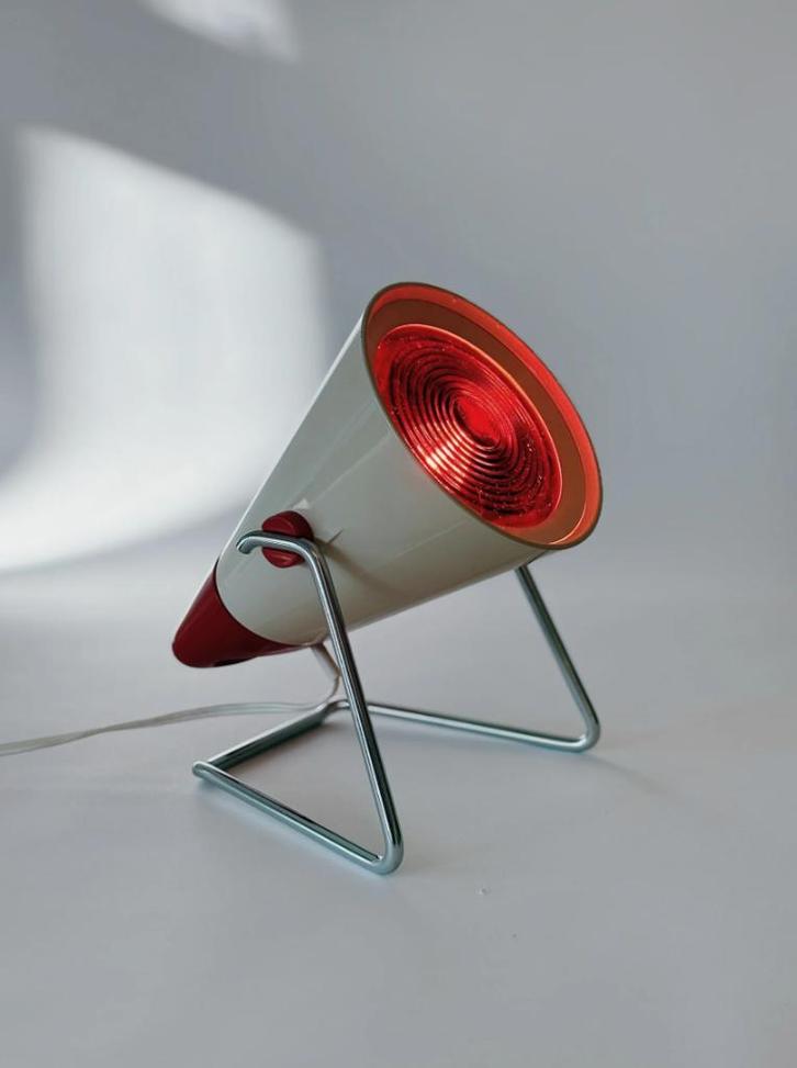 VINTAGE INFRAROOD LAMP | PHILIPS INFRAPHIL, Huis en Inrichting, Lampen | Tafellampen, Gebruikt, Minder dan 50 cm, Glas, Ophalen of Verzenden