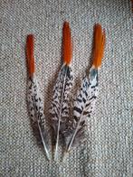 3 mooie veren ,echte veren fazant rui, Ophalen of Verzenden, Zo goed als nieuw, Nvt, Nvt