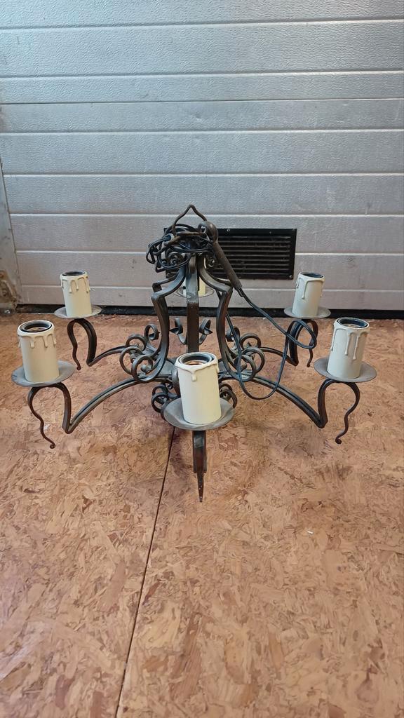 Antieke Hanglamp - Werkend!, Huis en Inrichting, Lampen | Hanglampen, Gebruikt, Minder dan 50 cm, Metaal, Ophalen