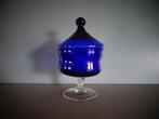 Bonbonniere - blauw glas, Ophalen of Verzenden