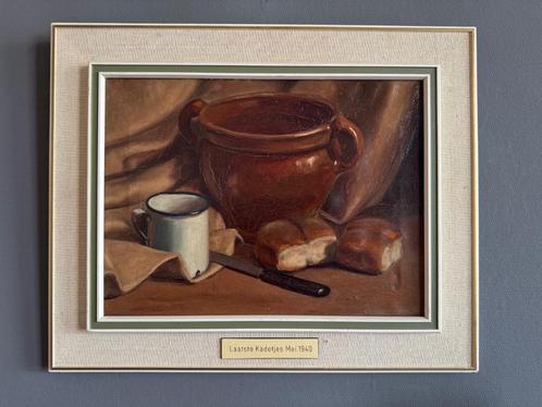 Stilleven mei 1940, olieverf op doek, Antiek en Kunst, Kunst | Schilderijen | Klassiek, Ophalen of Verzenden