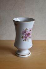 Witte porcelein gebloemde vaas, Verzenden, Wit, Nieuw, Glas