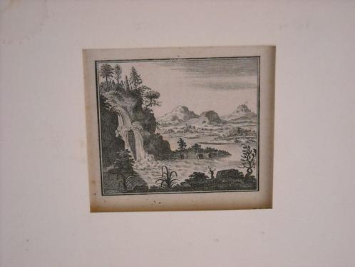 Johann Georg Hertel 18e eeuw Augsburg grafiek landschap, Antiek en Kunst, Kunst | Etsen en Gravures, Ophalen of Verzenden